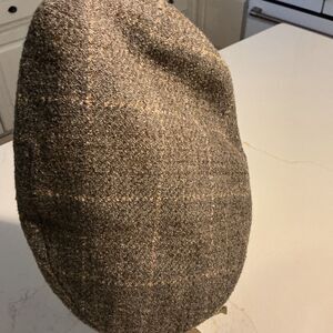 Borsalino Doria Herringbone 100% Lana Wool Flat Cap Italy 73/8 59
